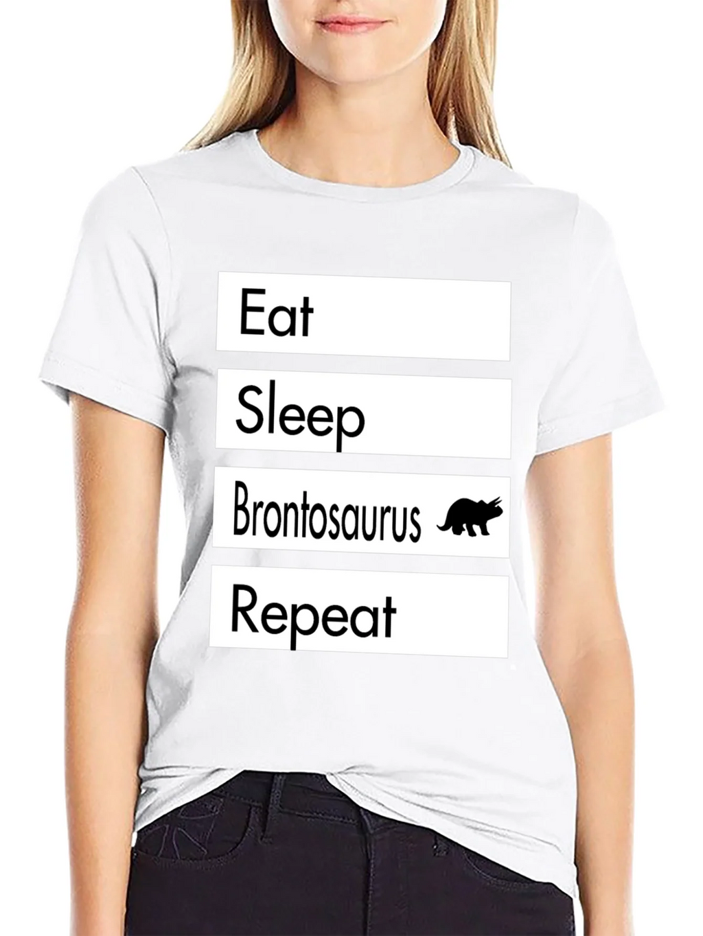 Eat Sleep Brontosaurus Repeat T-Shirt Funny Dino Tee product image 8
