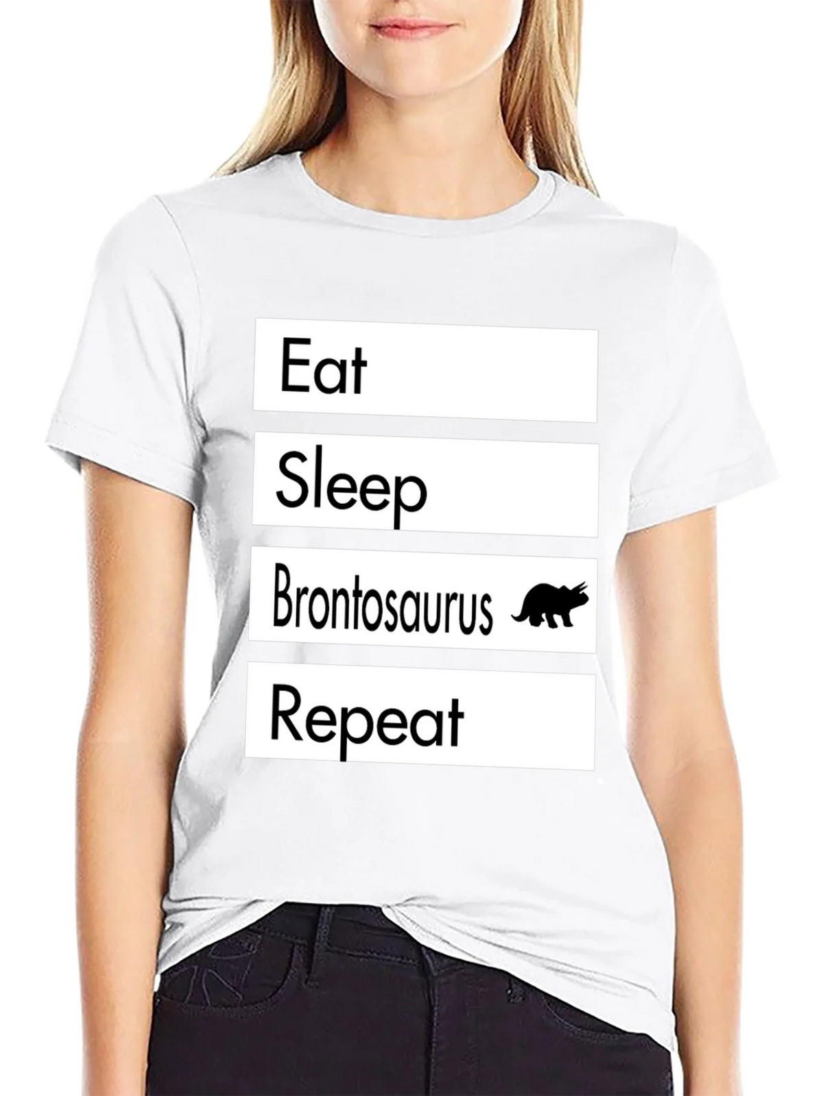 Eat Sleep Brontosaurus Repeat T-Shirt Funny Dino Tee product image 8