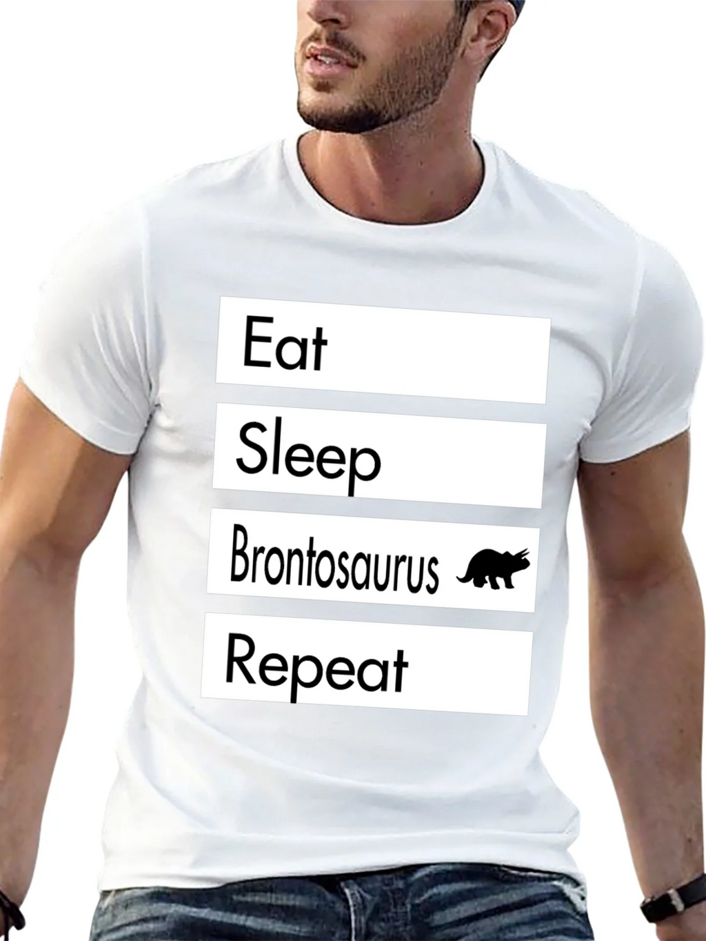 Eat Sleep Brontosaurus Repeat T-Shirt Funny Dino Tee product image 12