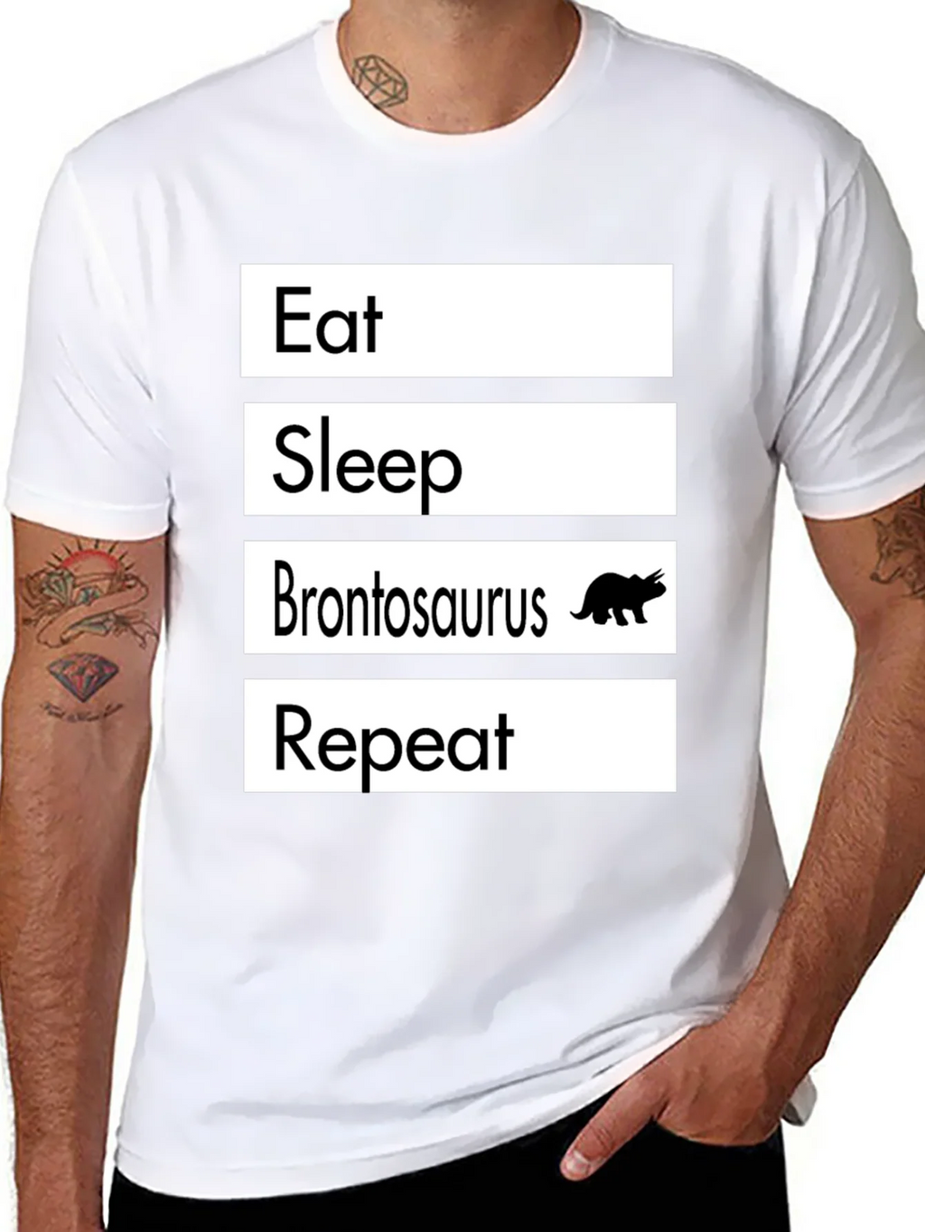 Eat Sleep Brontosaurus Repeat T-Shirt Funny Dino Tee product image 7
