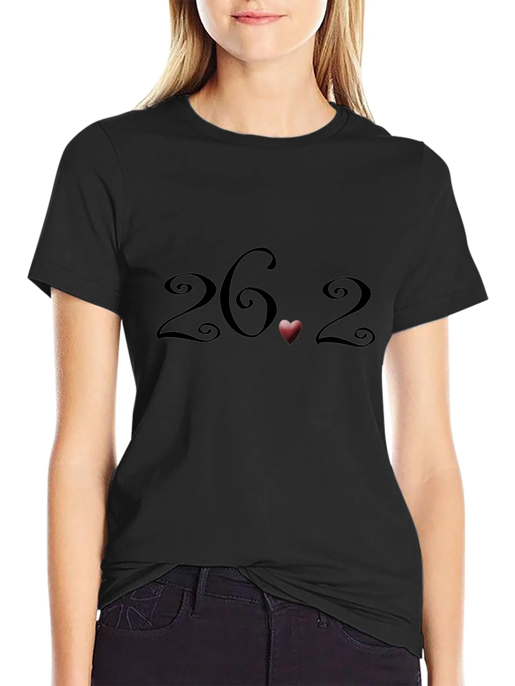 26.2 Marathon Heart T-Shirt - Black Short Sleeve product image 2