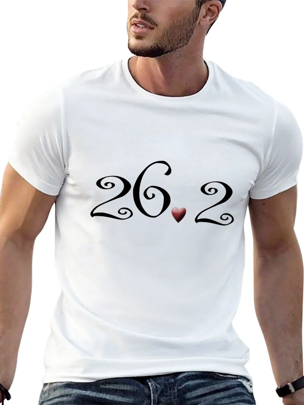 26.2 Marathon Heart T-Shirt - Black Short Sleeve product image 12