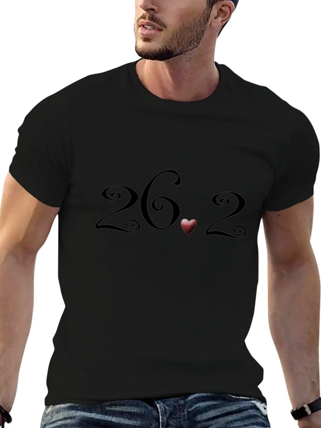 26.2 Marathon Heart T-Shirt - Black Short Sleeve product image 6
