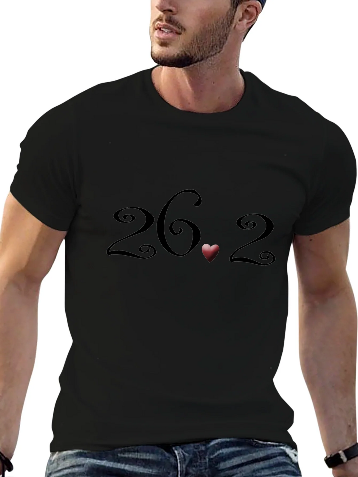 26.2 Marathon Heart T-Shirt - Black Short Sleeve product image 6