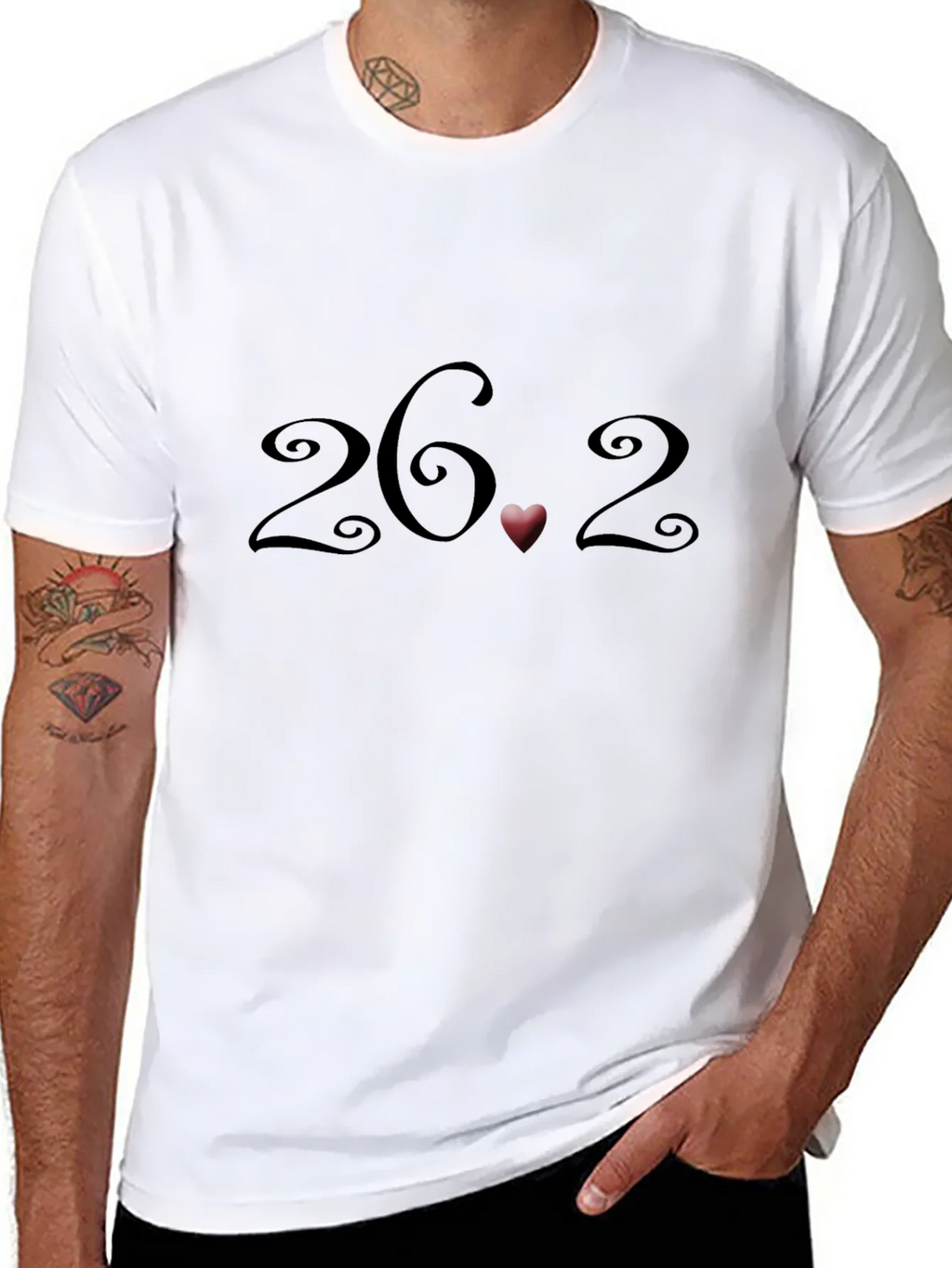 26.2 Marathon Heart T-Shirt - Black Short Sleeve product image 7