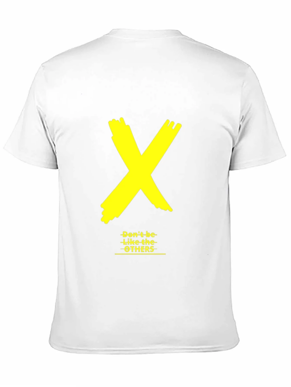 Bold Yellow X Graphic Black Tee - Dont be like the OTHERS product image 10