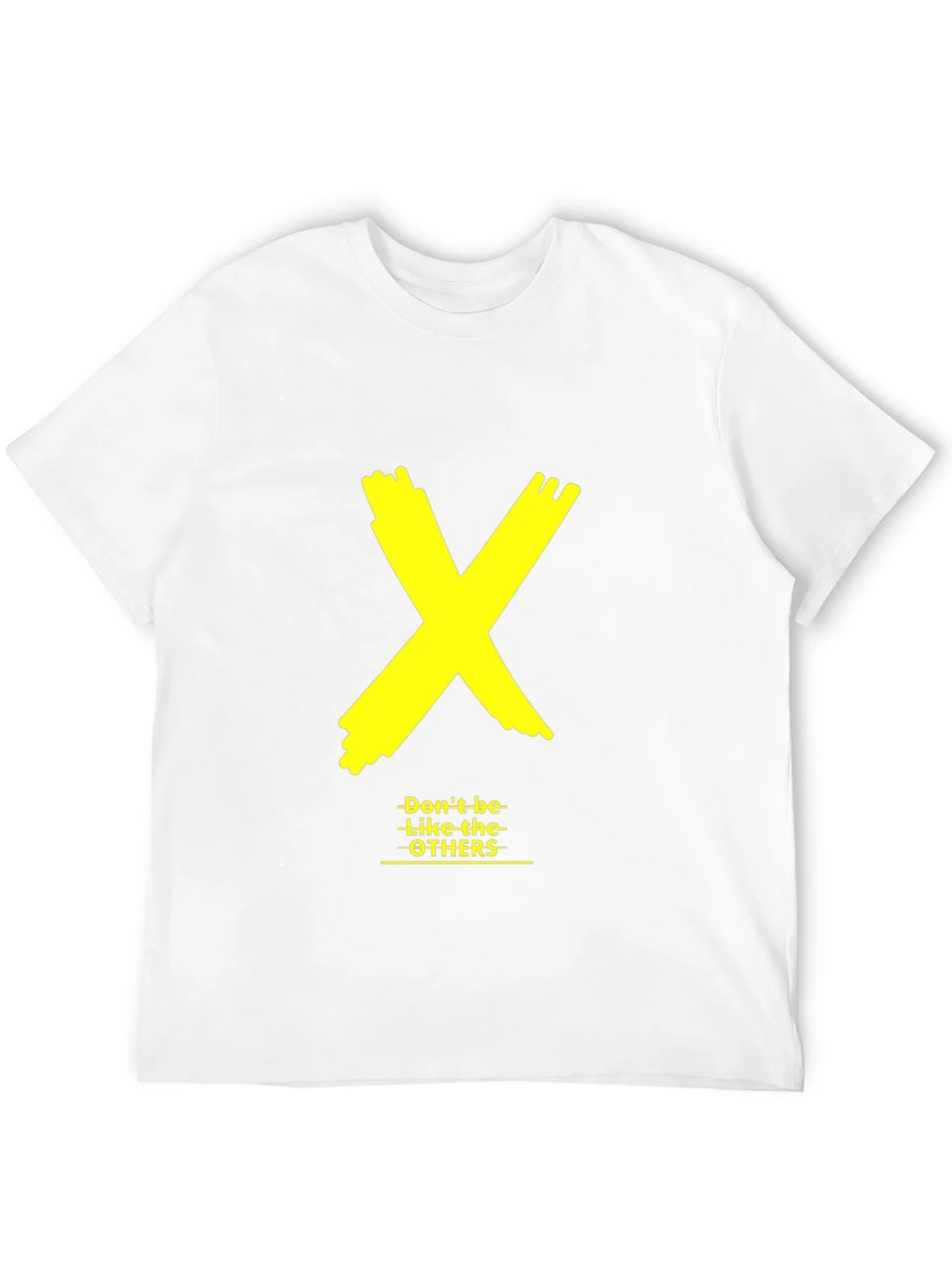 Bold Yellow X Graphic Black Tee - Dont be like the OTHERS product image 11