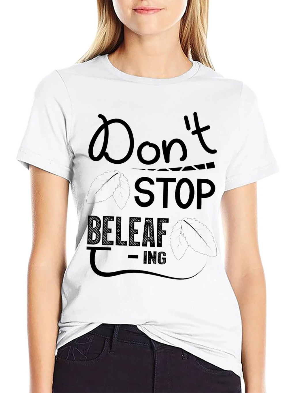 Dont Stop Beleaf-ing Black Graphic Tee product image 8