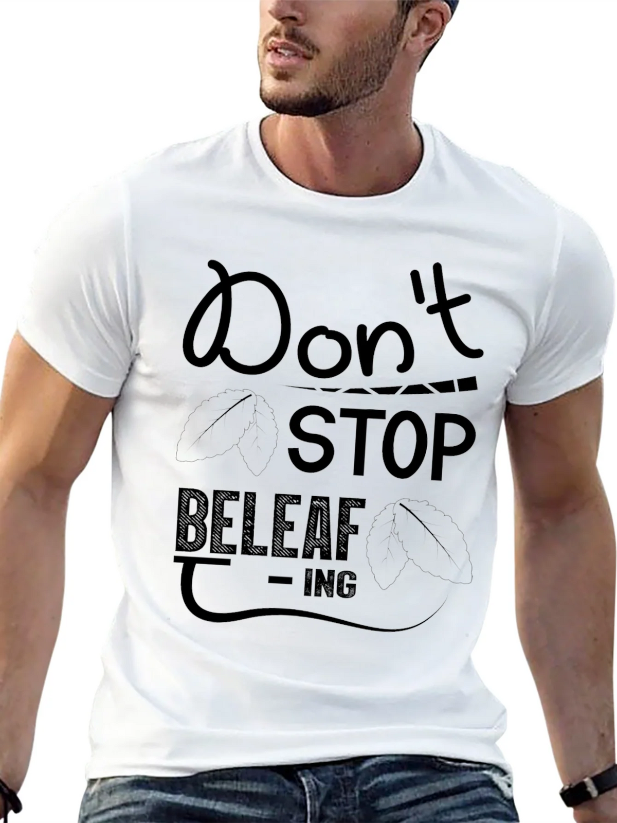 Dont Stop Beleaf-ing Black Graphic Tee product image 12