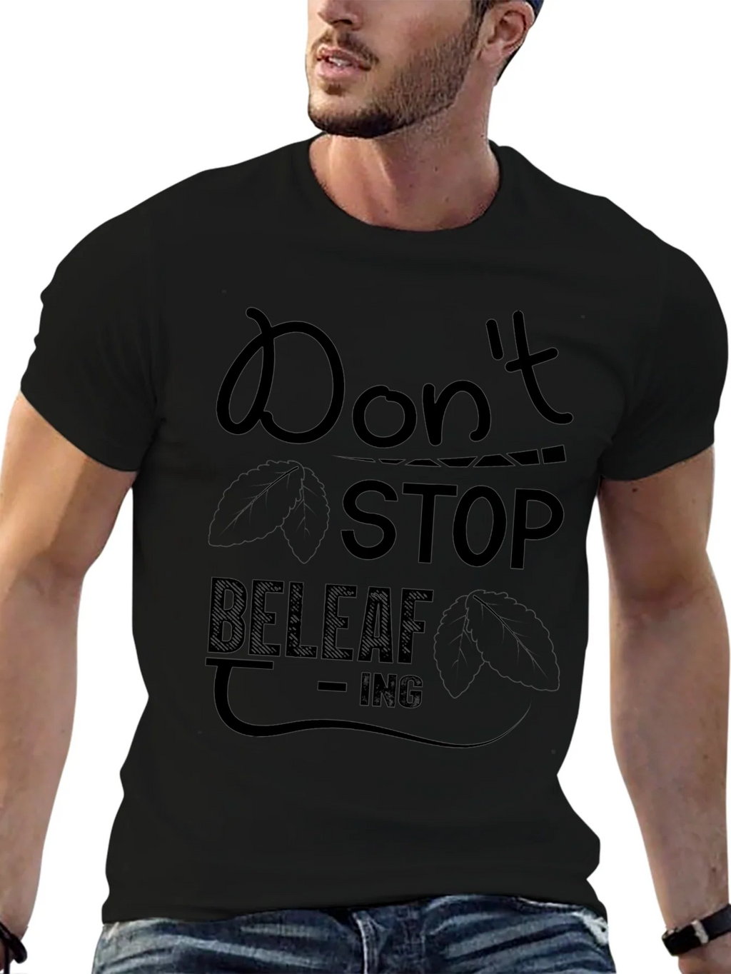 Dont Stop Beleaf-ing Black Graphic Tee product image 6