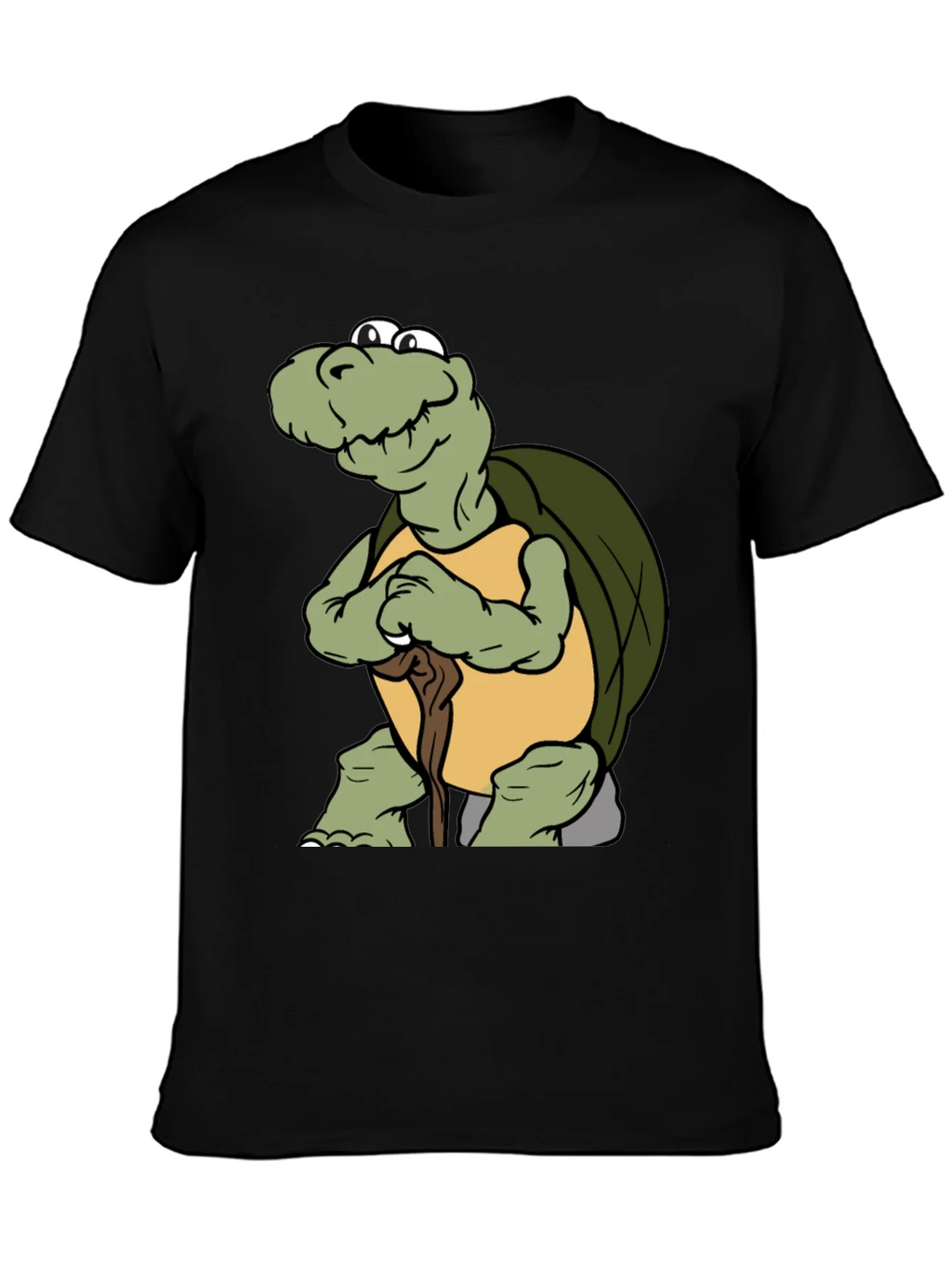 Funny Turtle Cartoon Black T-Shirt product image 3