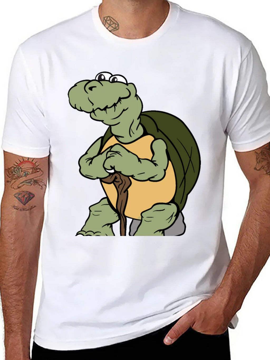 Funny Turtle Cartoon Black T-Shirt product image 7