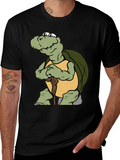 Funny Turtle Cartoon Black T-Shirt product image 1