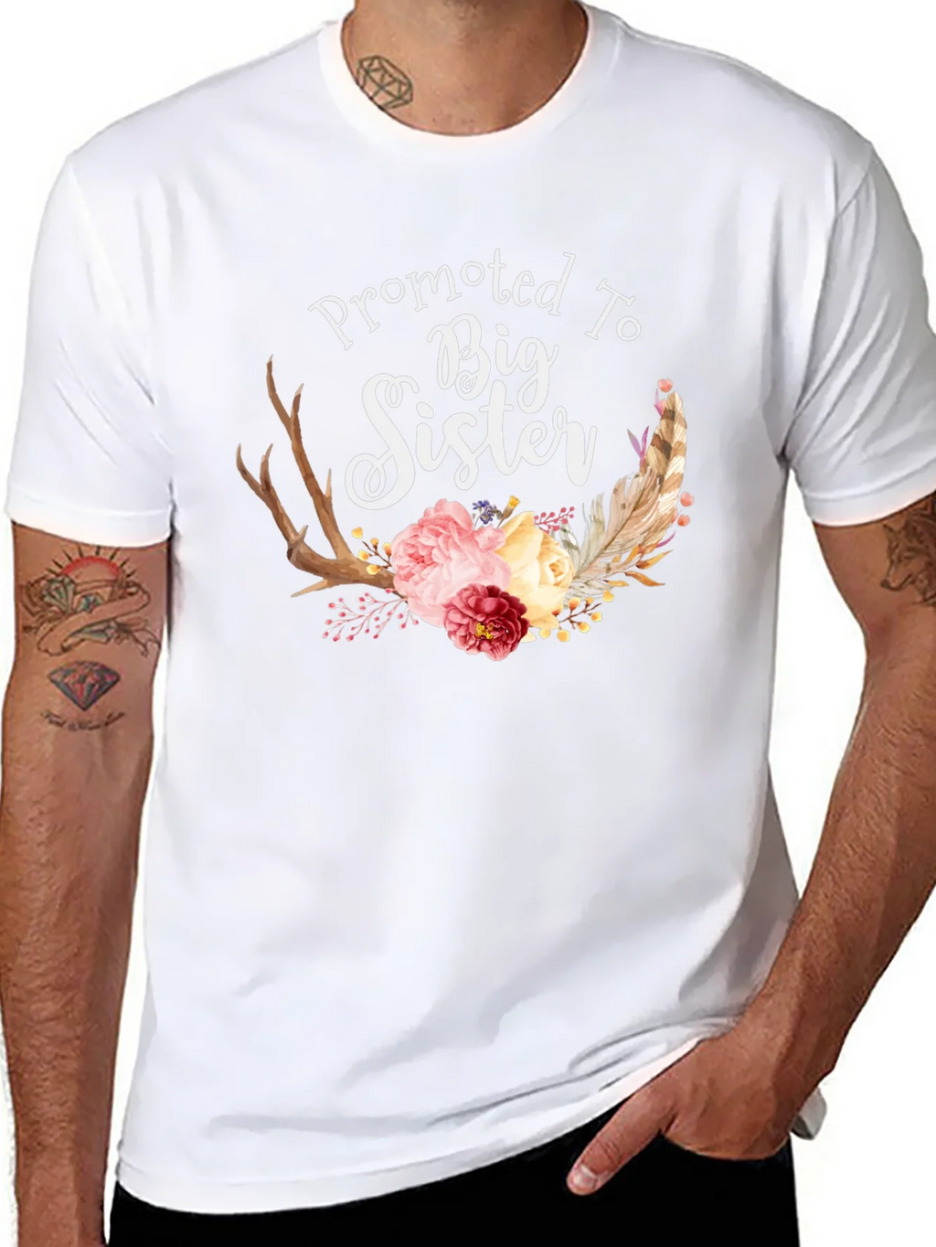 Promoted To Big Sister Floral T-Shirt product image 7