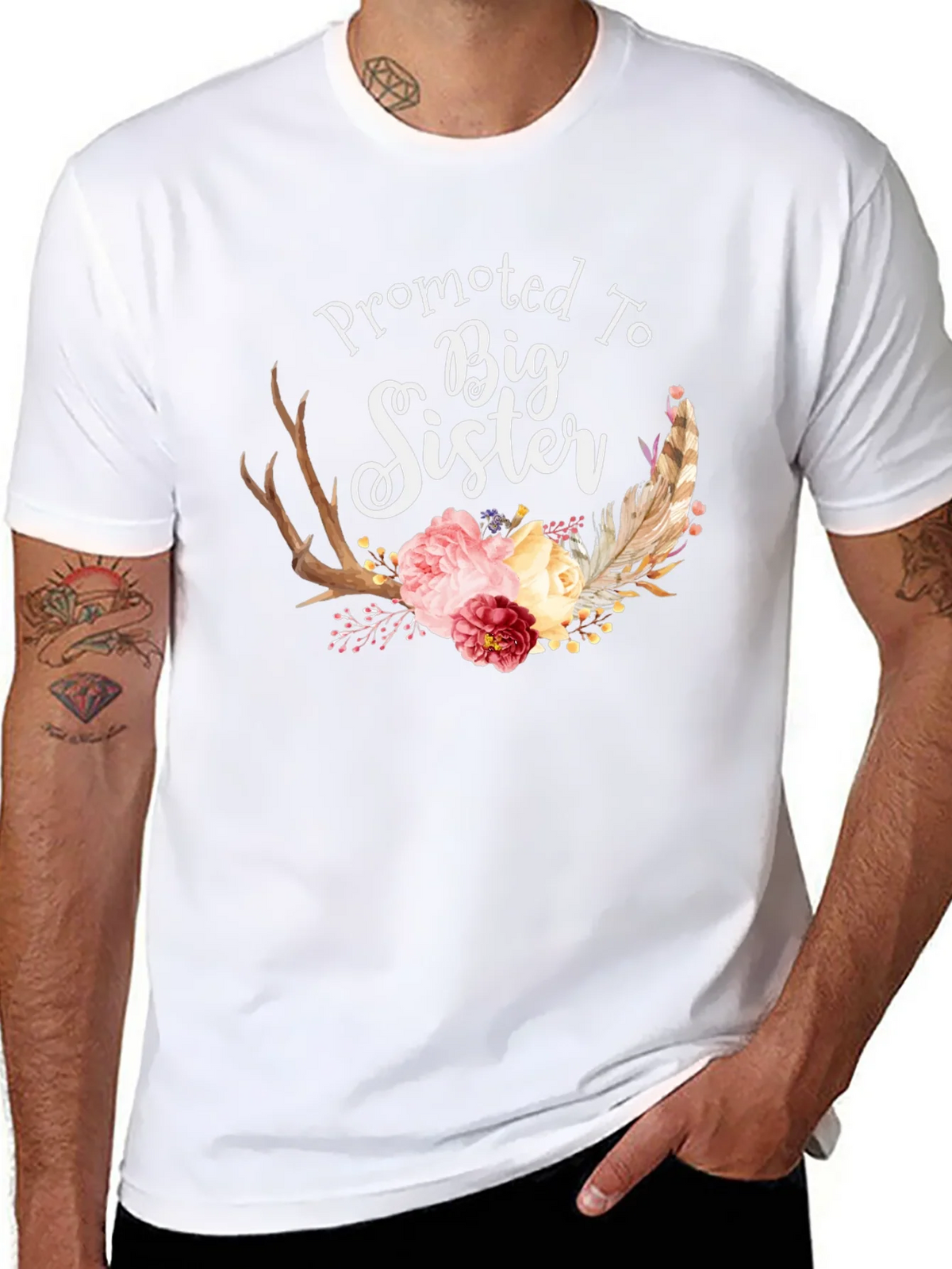 Promoted To Big Sister Floral T-Shirt product image 7
