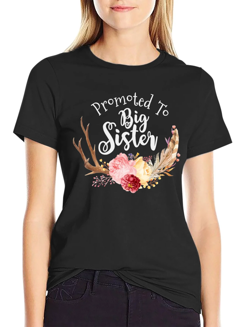 Promoted To Big Sister Floral T-Shirt product image 2