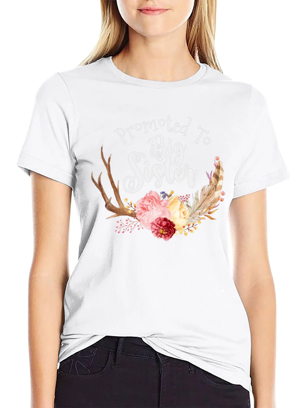 Promoted To Big Sister Floral T-Shirt product image 8
