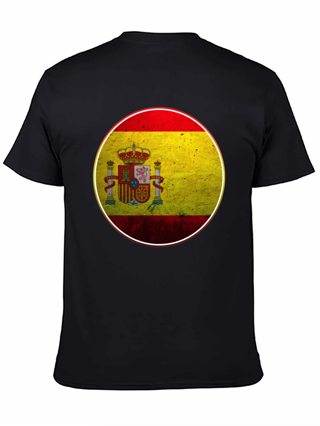 Spain Flag Graphic T-Shirt - Black Cotton Tee product image 4