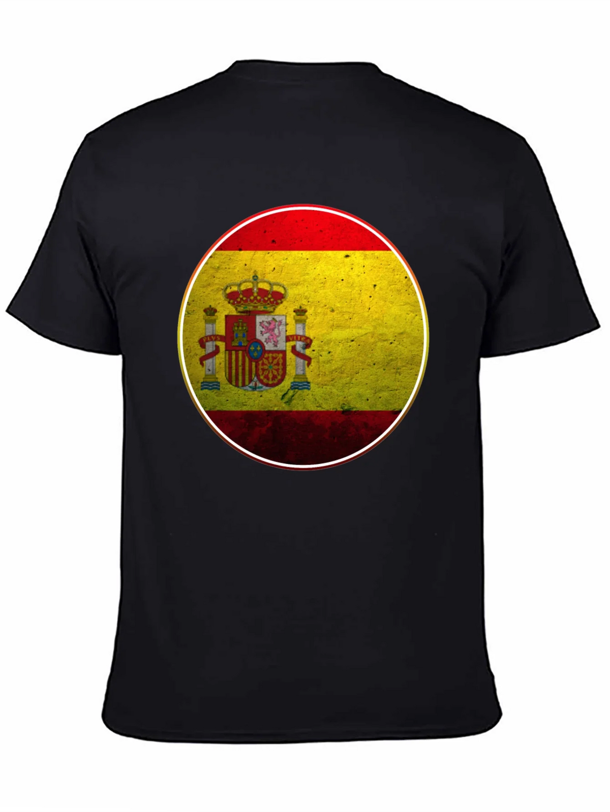 Spain Flag Graphic T-Shirt - Black Cotton Tee product image 4