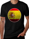 Spain Flag Graphic T-Shirt - Black Cotton Tee product image 1