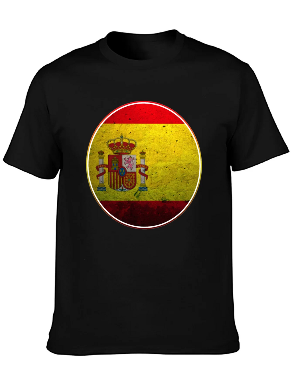 Spain Flag Graphic T-Shirt - Black Cotton Tee product image 3
