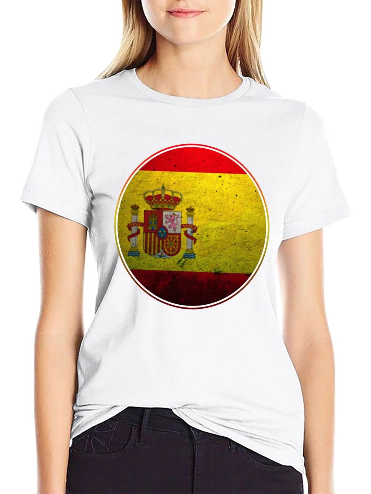 Spain Flag Graphic T-Shirt - Black Cotton Tee product image 8