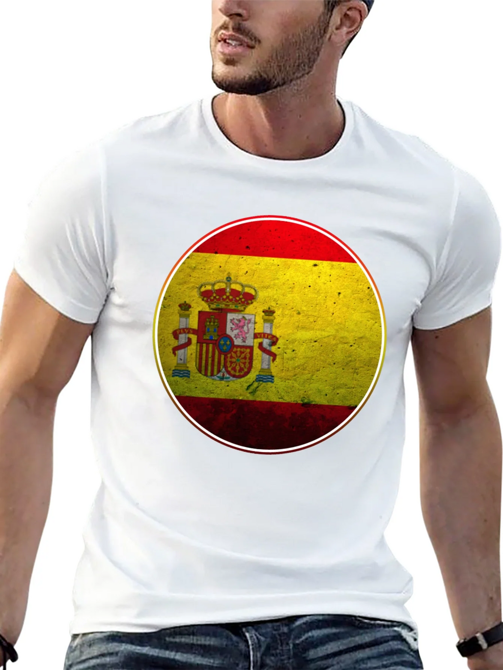 Spain Flag Graphic T-Shirt - Black Cotton Tee product image 12