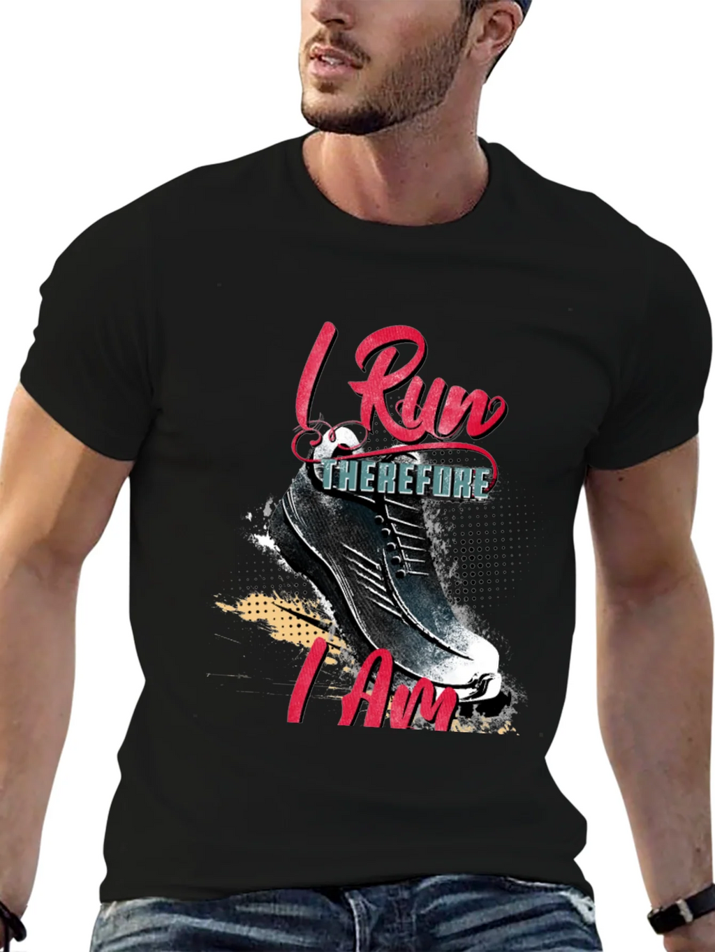 I Run Therefore I Am Graphic Tee product image 5