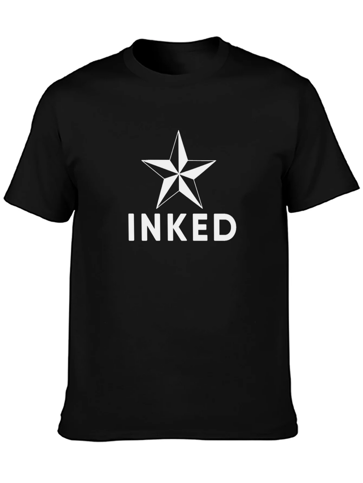 Inked Star Graphic T-Shirt - Black Crew Neck Tee product image 3