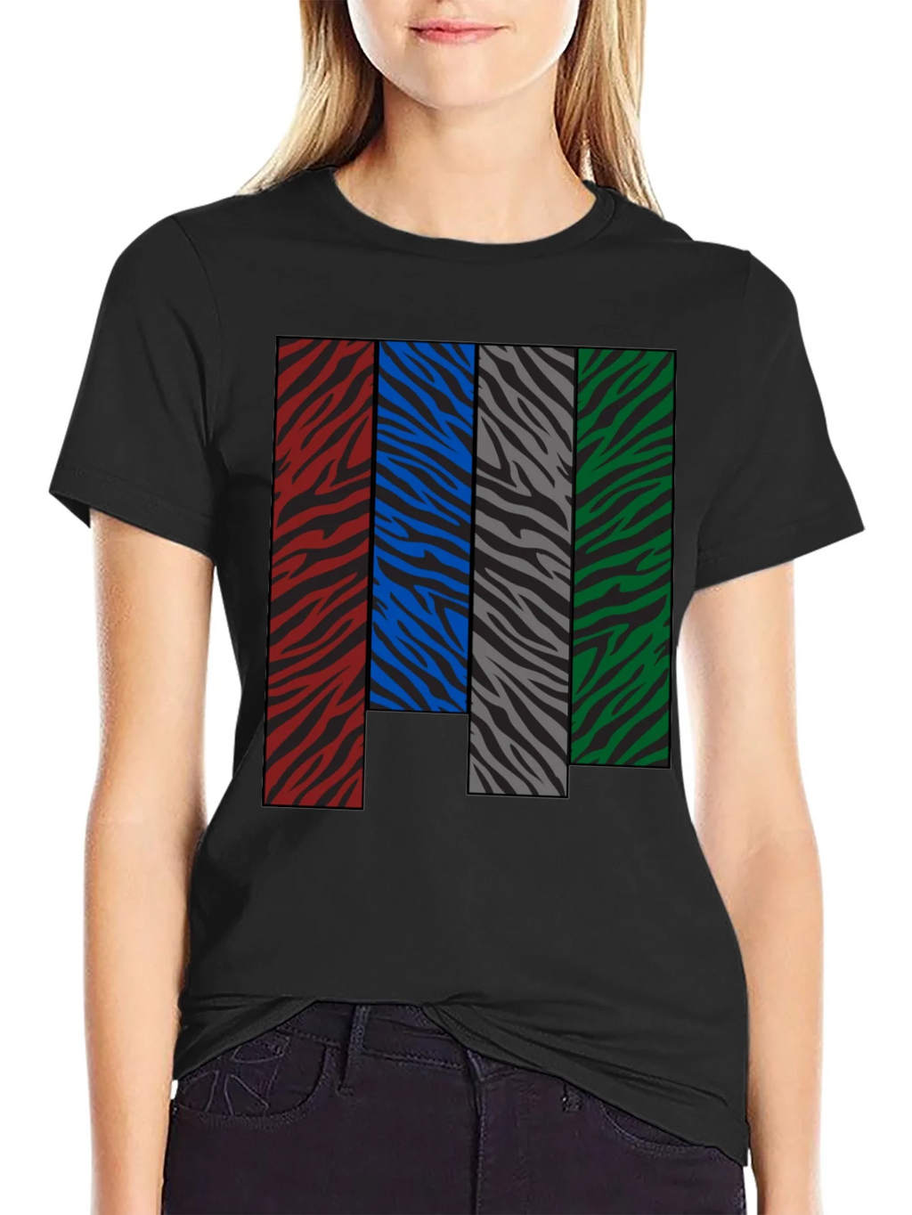 Zebra Stripe Color Block Graphic Tee product image 2