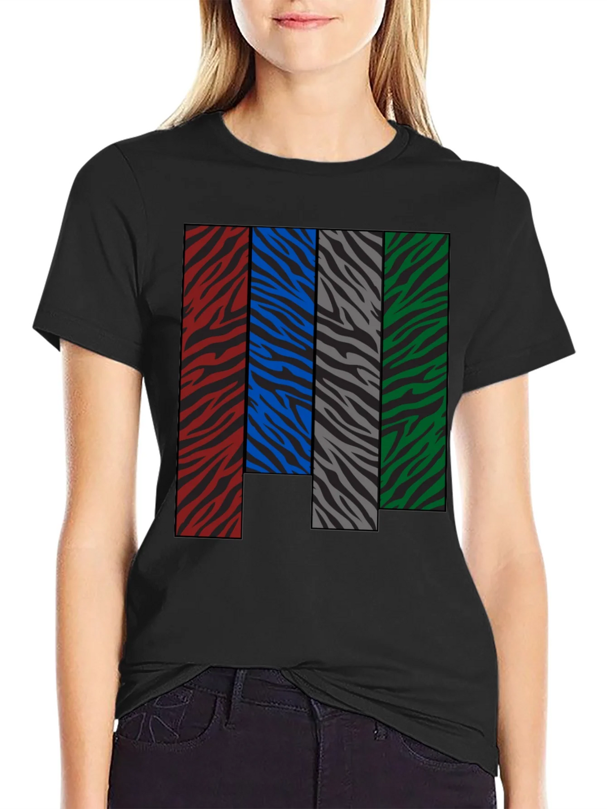 Zebra Stripe Color Block Graphic Tee product image 2