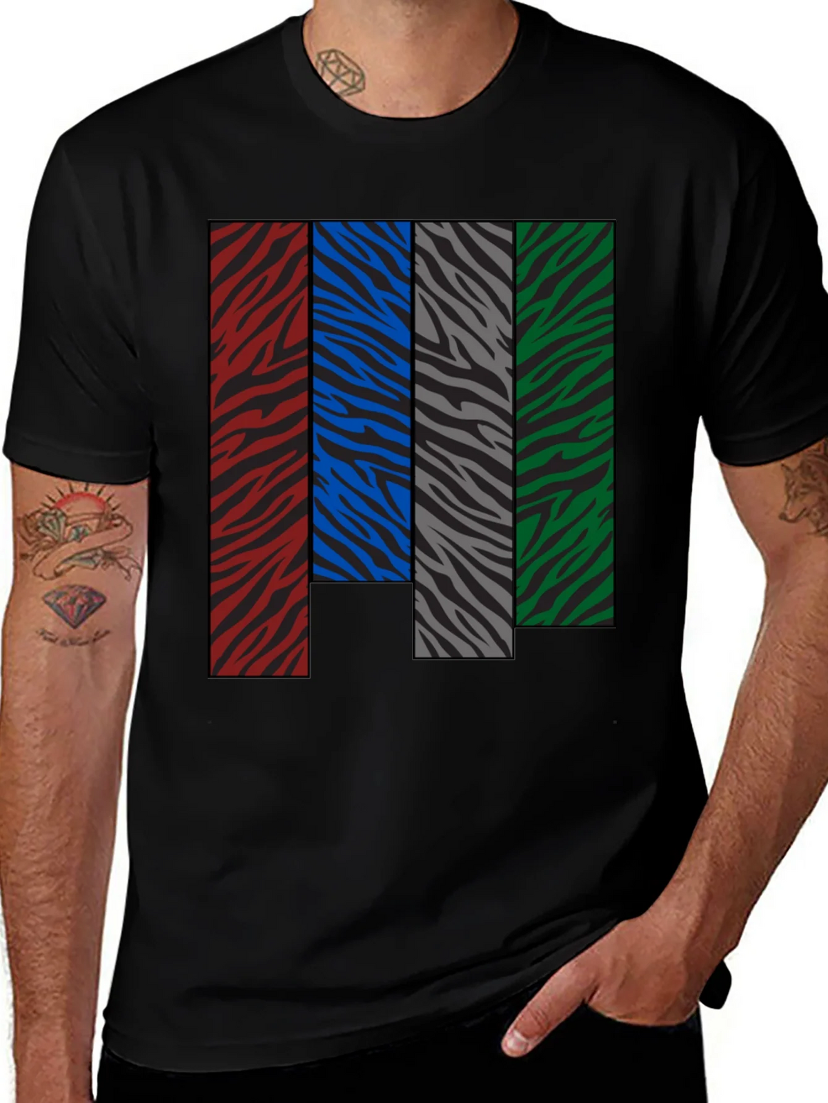 Zebra Stripe Color Block Graphic Tee product image 1