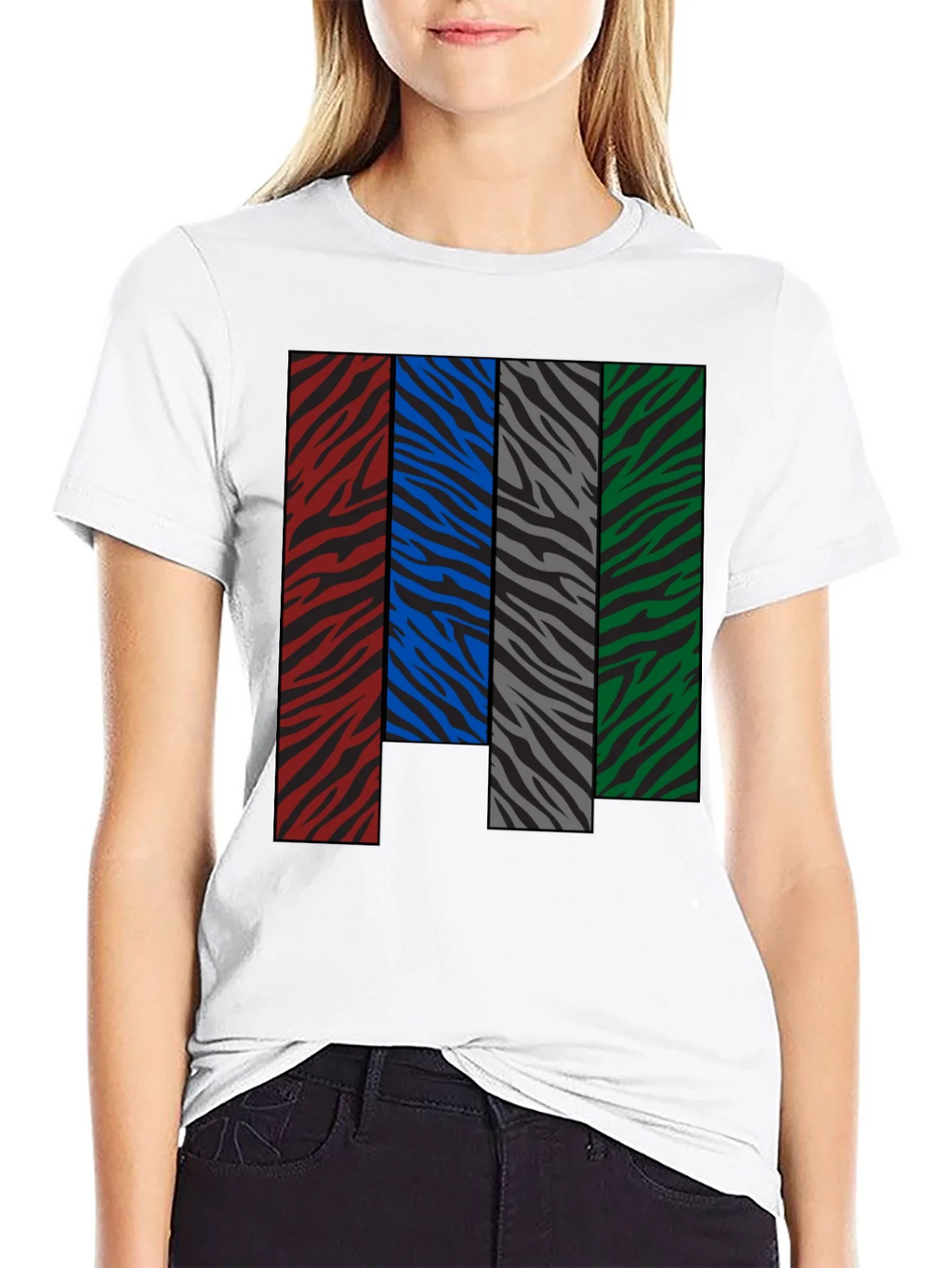 Zebra Stripe Color Block Graphic Tee product image 8