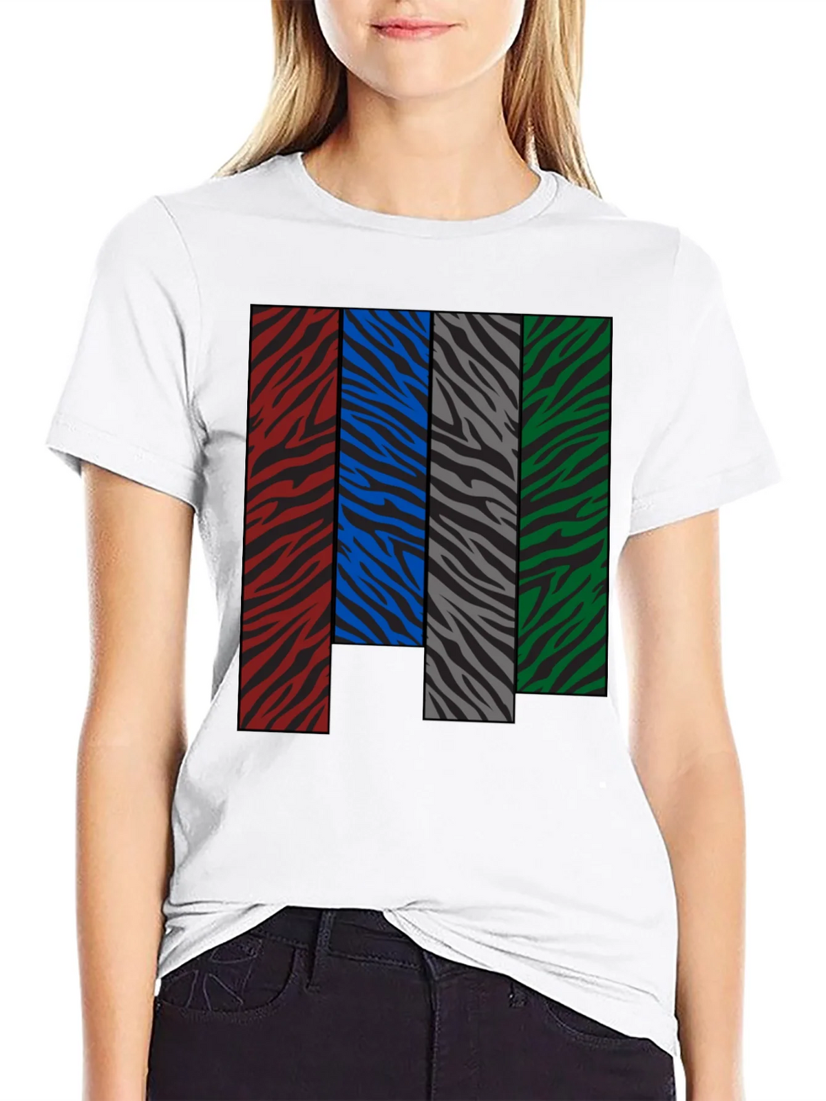 Zebra Stripe Color Block Graphic Tee product image 8