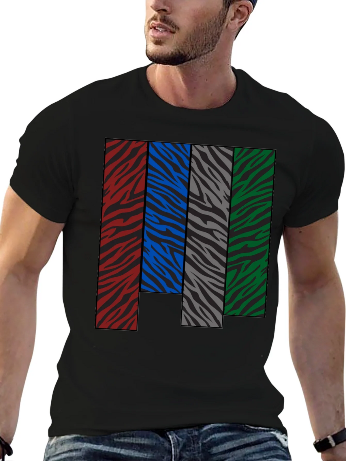 Zebra Stripe Color Block Graphic Tee product image 6