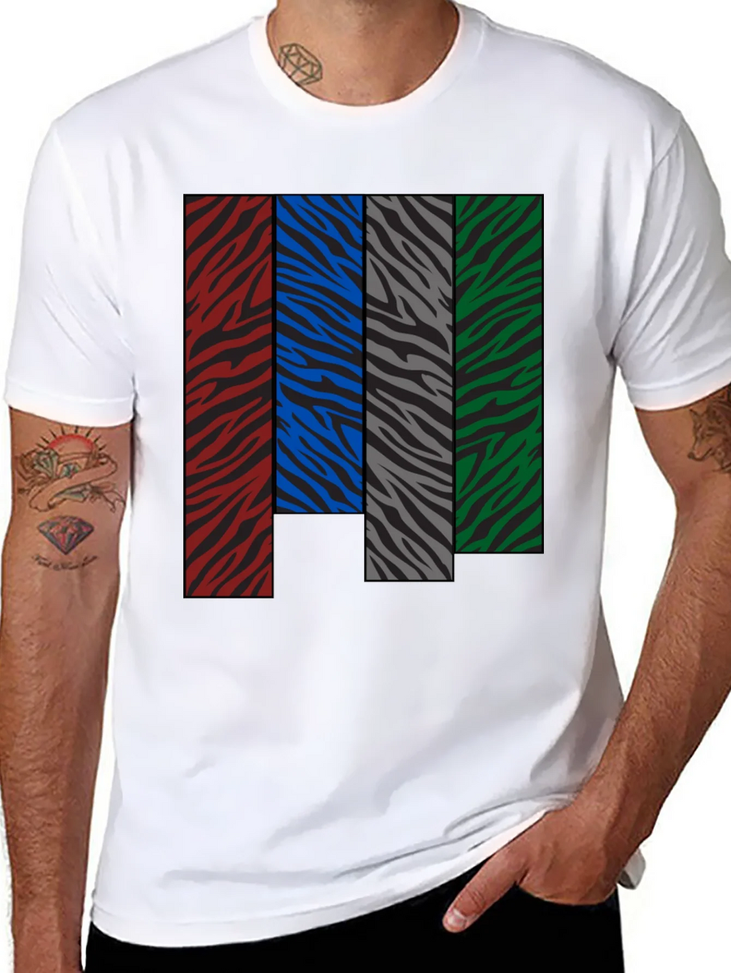 Zebra Stripe Color Block Graphic Tee product image 7