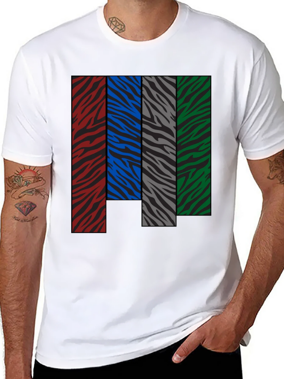 Zebra Stripe Color Block Graphic Tee product image 7