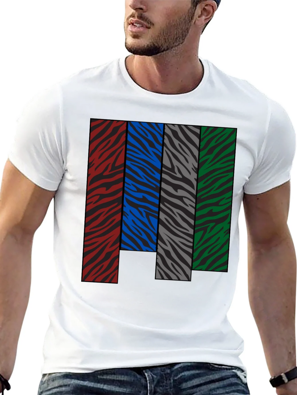 Zebra Stripe Color Block Graphic Tee product image 12