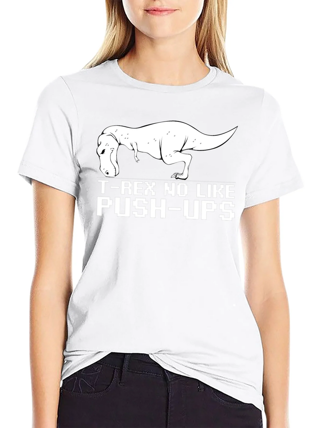 T-Rex No Like Push-Ups Graphic Tee - Funny Dinosaur Shirt product image 4