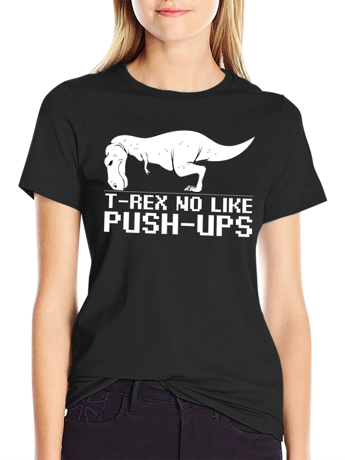 T-Rex No Like Push-Ups Graphic Tee - Funny Dinosaur Shirt product image 1