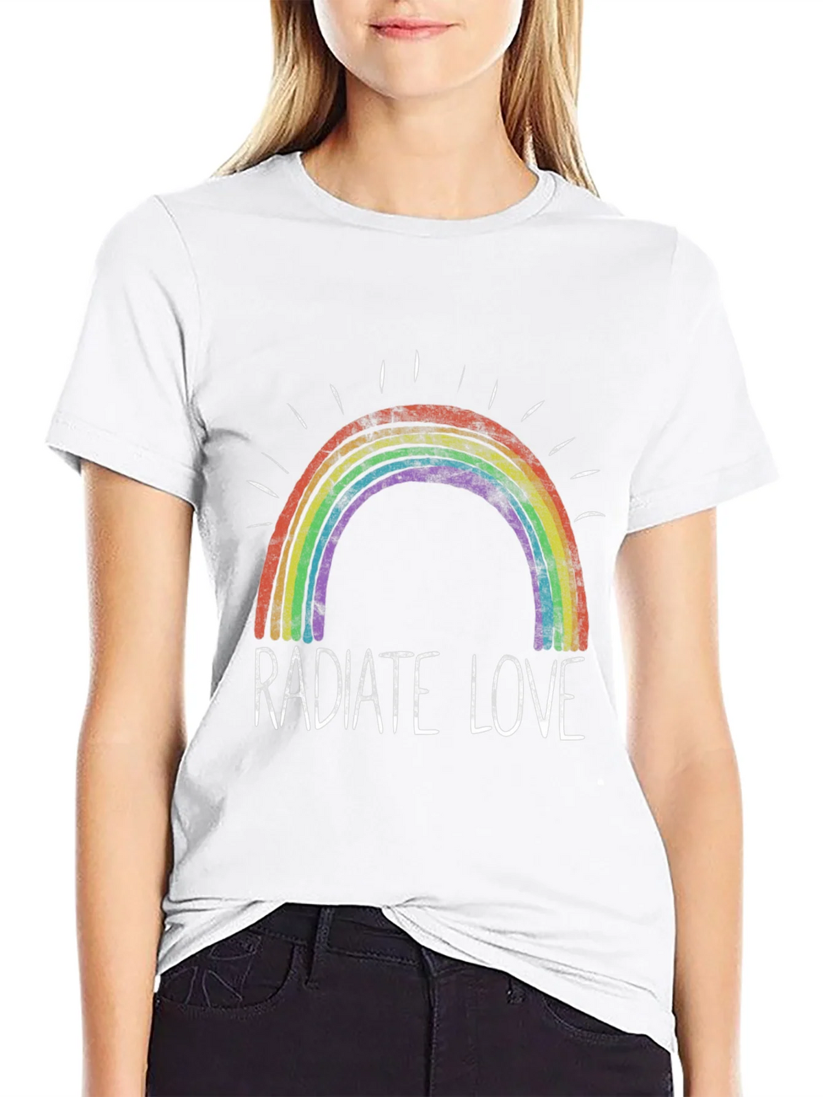 Radiate Love Rainbow Graphic T-Shirt product image 8