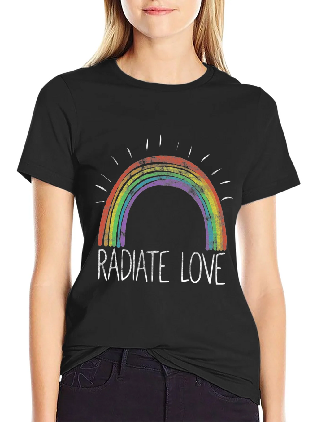 Radiate Love Rainbow Graphic T-Shirt product image 2