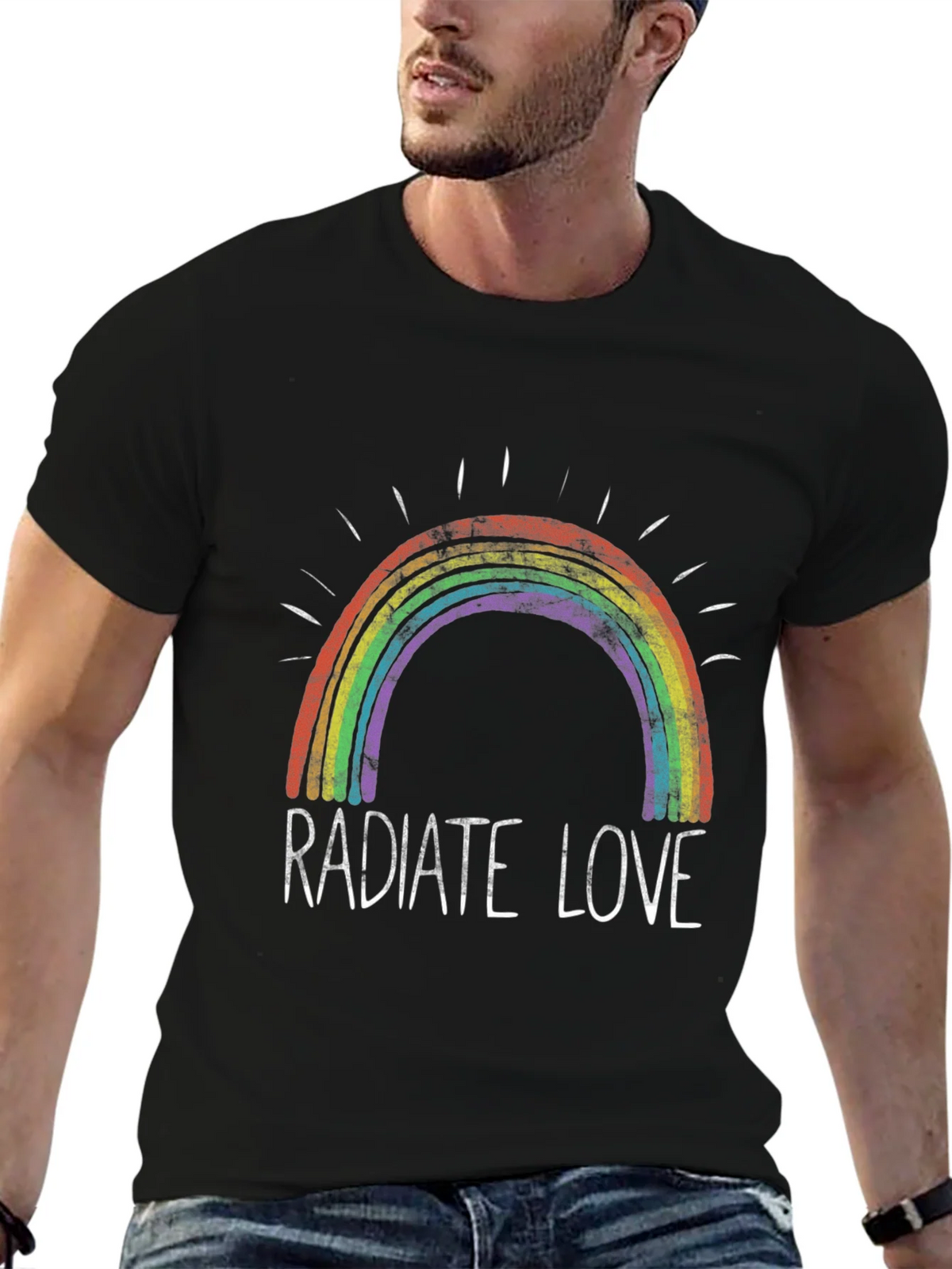 Radiate Love Rainbow Graphic T-Shirt product image 6