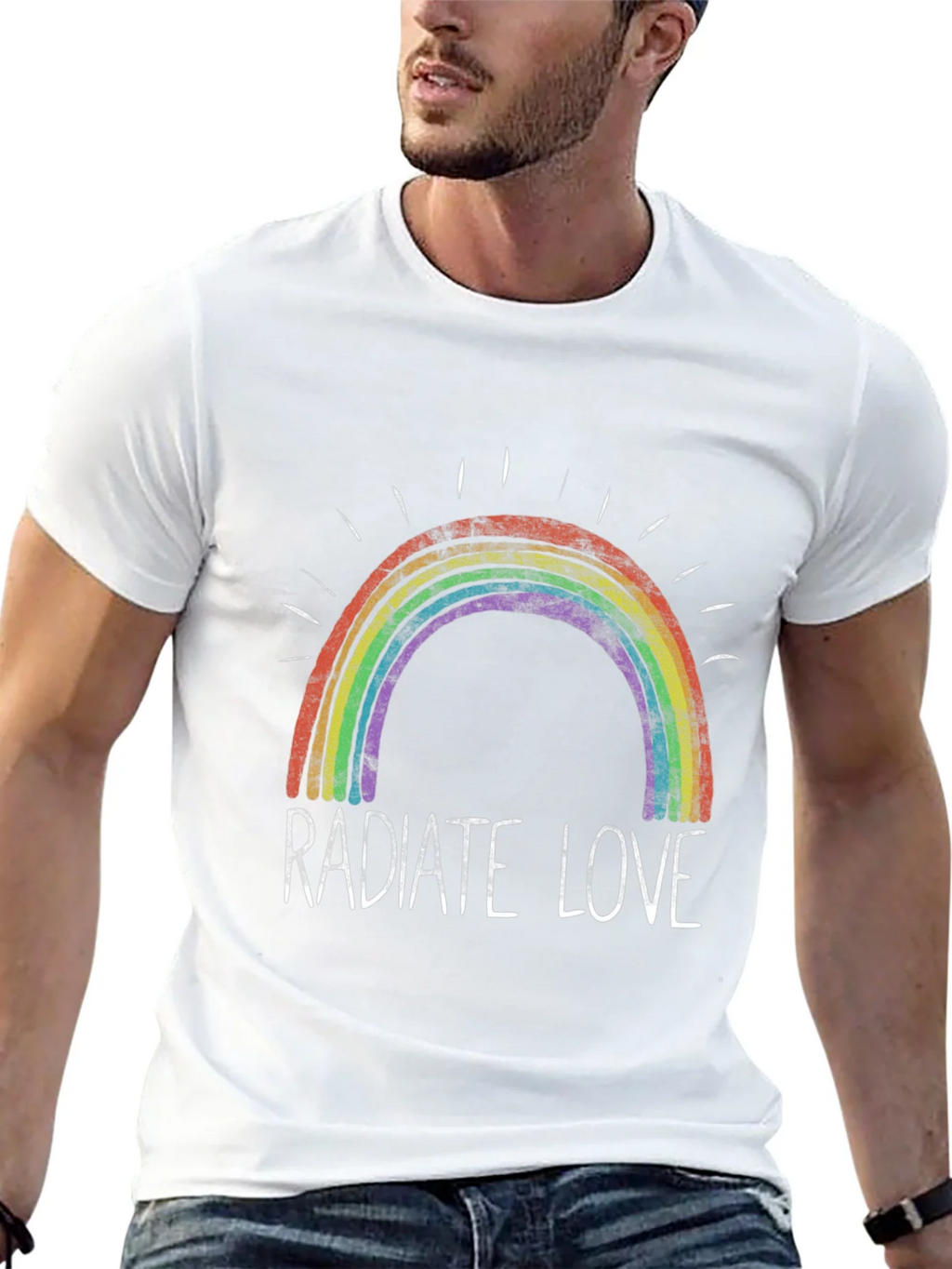 Radiate Love Rainbow Graphic T-Shirt product image 12