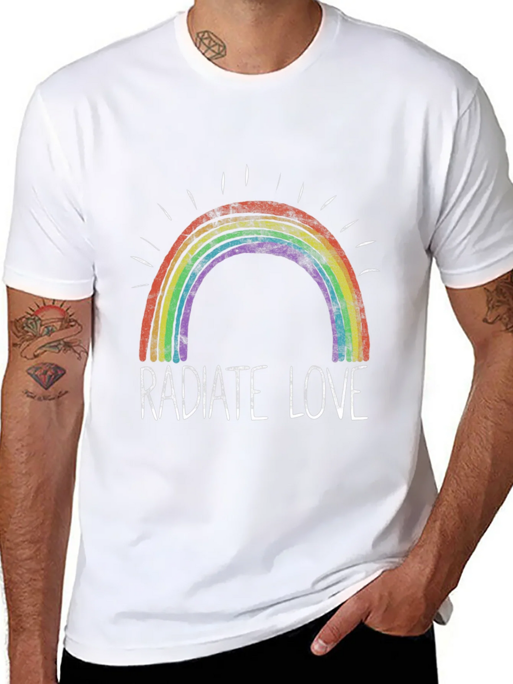 Radiate Love Rainbow Graphic T-Shirt product image 7