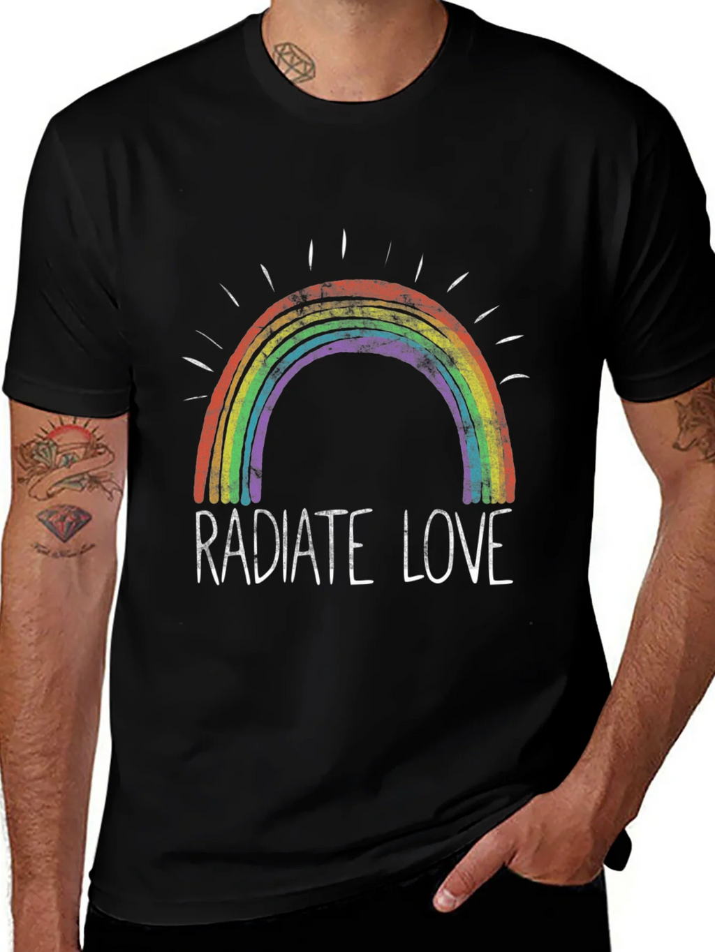 Radiate Love Rainbow Graphic T-Shirt product image 1