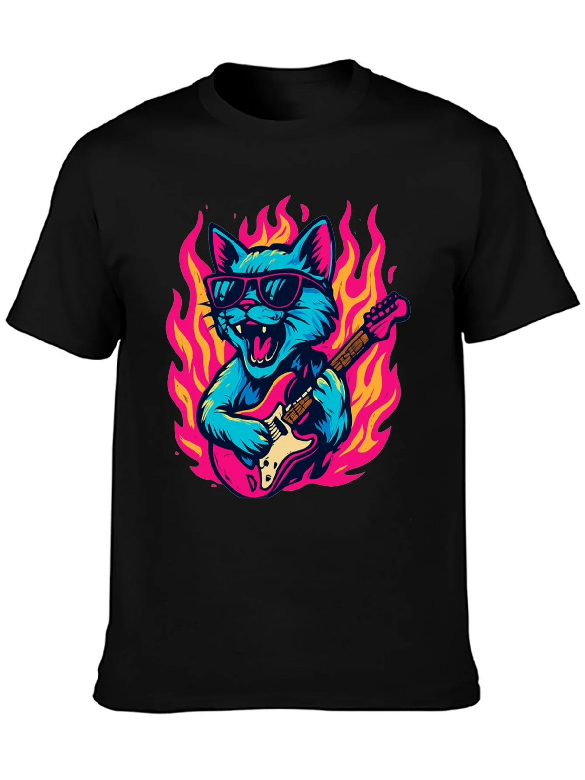 Rockin Cat Guitarist T-Shirt product image 3