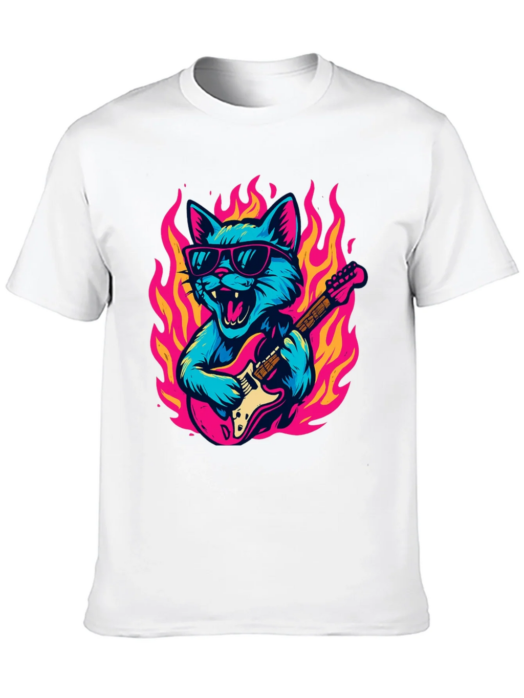 Rockin Cat Guitarist T-Shirt product image 9