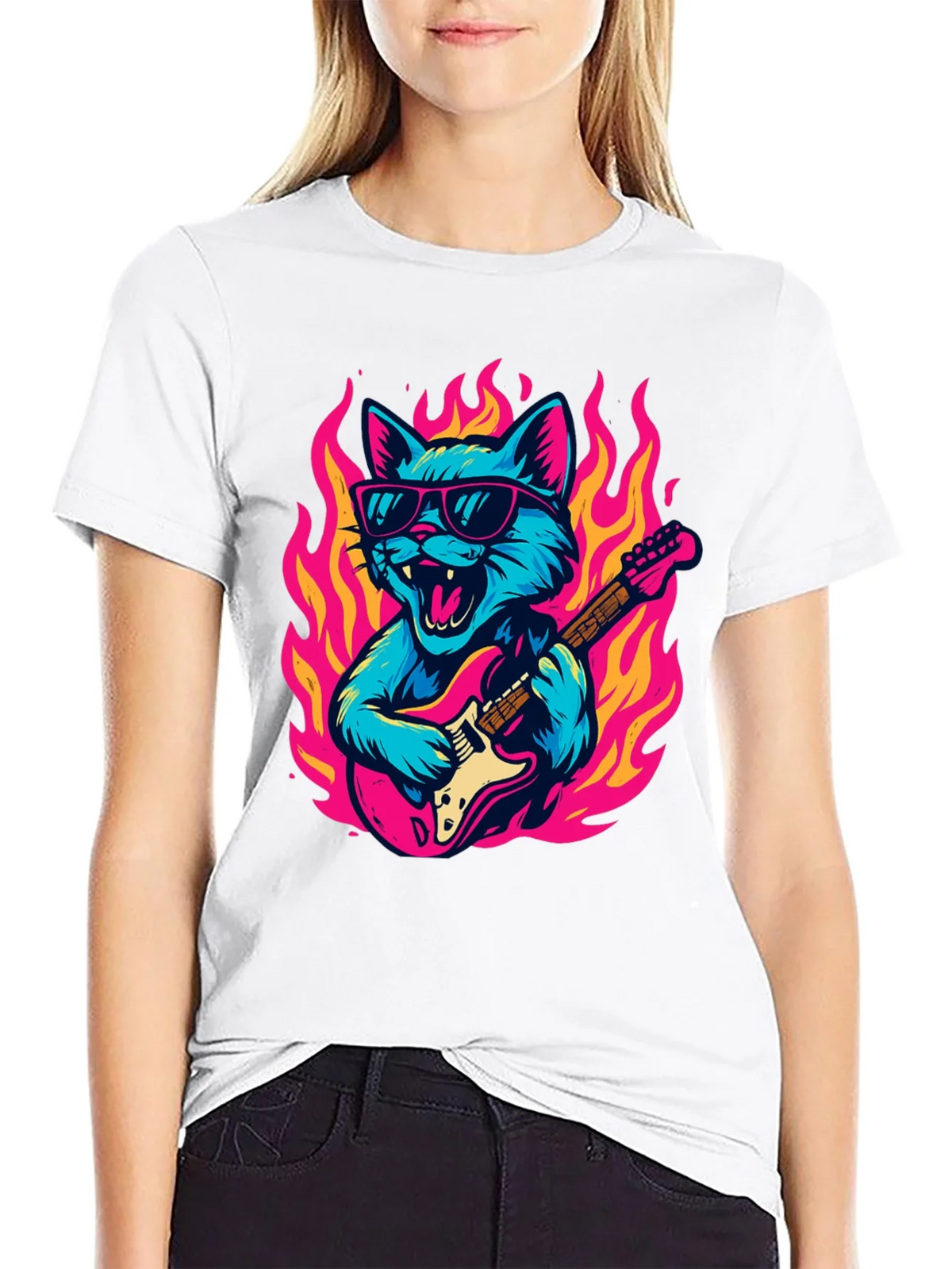 Rockin Cat Guitarist T-Shirt product image 8