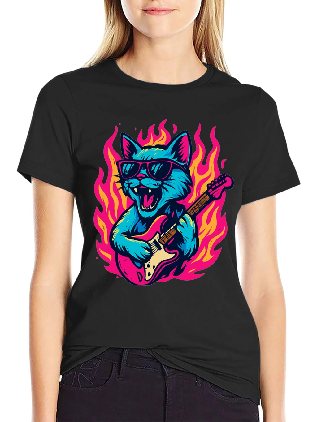 Rockin Cat Guitarist T-Shirt product image 2